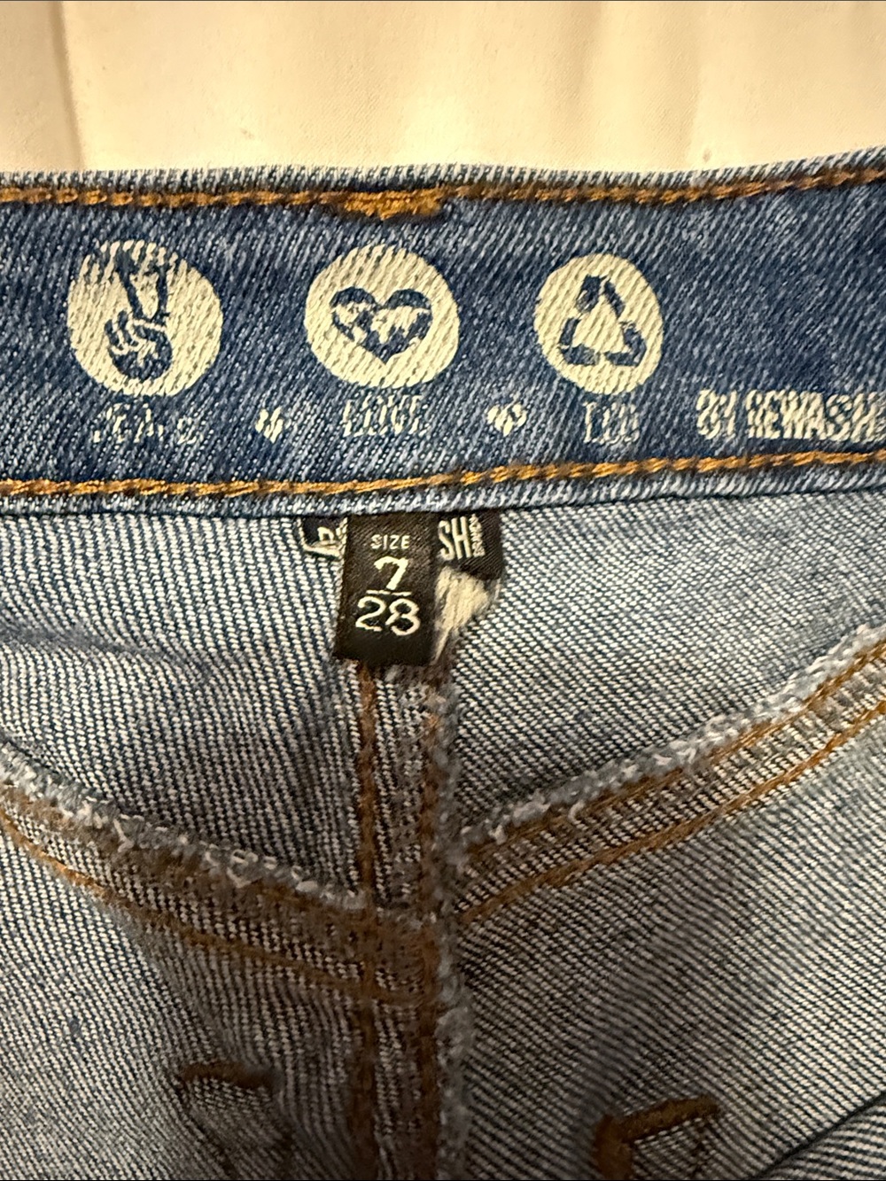 Rewash Women’s Classic Wide-Leg Jeans in Blue 7/28 - Picture 3 of 4